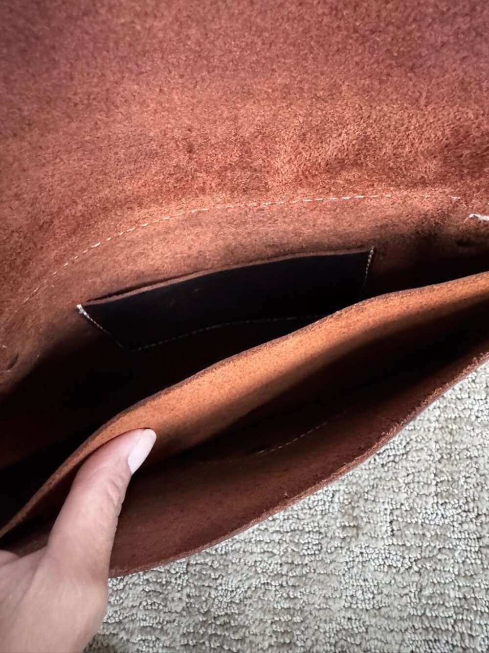 PORTLAND LEATHER GOODS Brown Envelope Convertible Crossbody Shoulder Bag - Picture 6 of 8